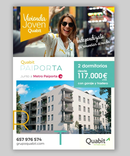 Imagen con un folleto promoción de ventas de apartamentos