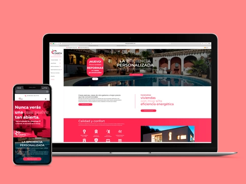 Imagen de un portatil y un móvil con la web de Tu casita